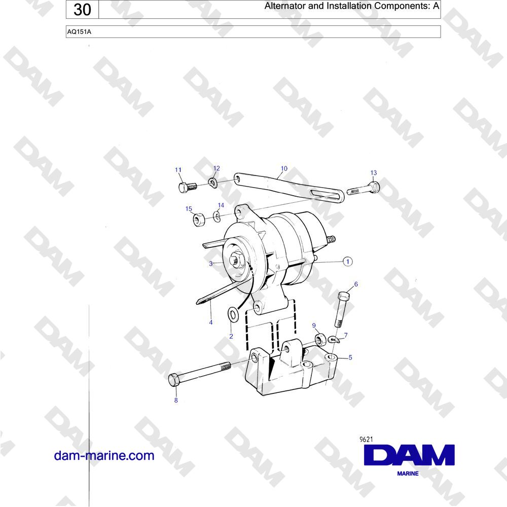 Spare parts and exploded views for Volvo Penta AQ151 Spare parts and exploded views for Volvo Penta AQ151